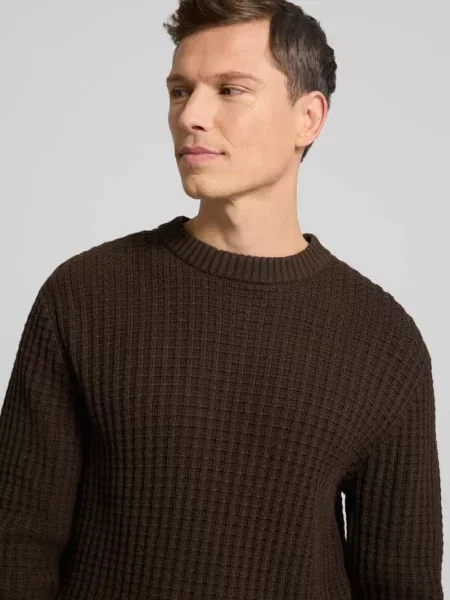 Sweter z dzianiny o kroju regular fit z czystej bawełny ekologicznej model ‘TOM’ Selected Homme