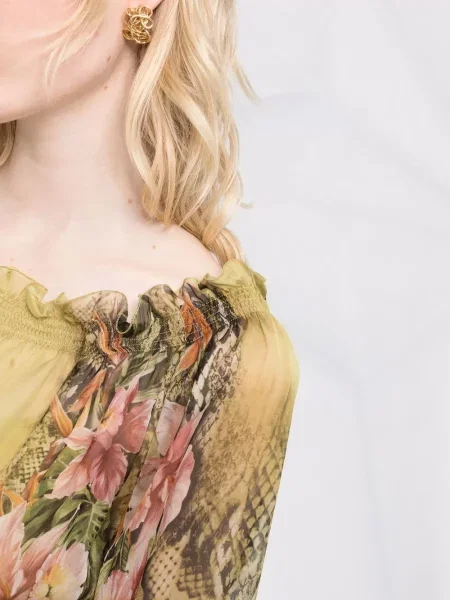 Rochie Alberta Ferretti cu model floral cu imagine verde