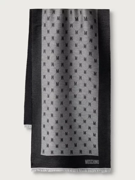 Moschino fular cu amestec de lână negru