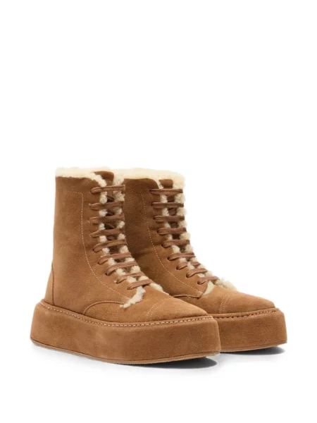 Sneakerși Casadei din piele de oaie maro