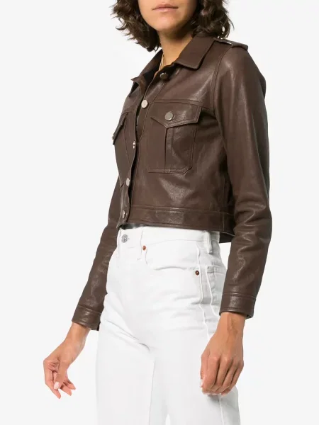 Kožna jakna Skiim smeđa