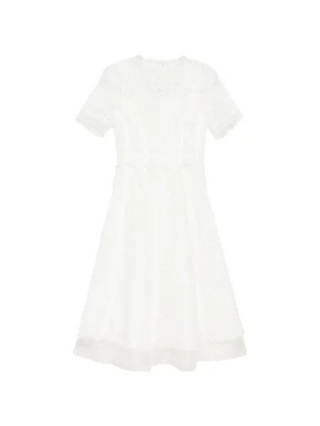 Rochie midi Shiatzy Chen din dantelă alb