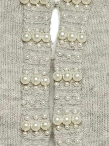 Cardigan Maje cu perle gri