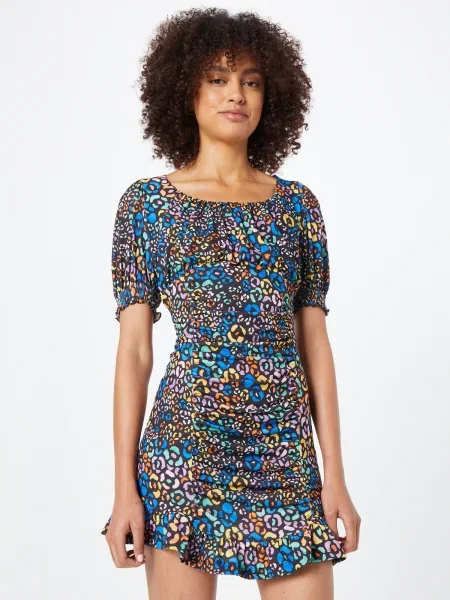 Oasis Rochie / verde / galben / portocaliu / mov deschis negru