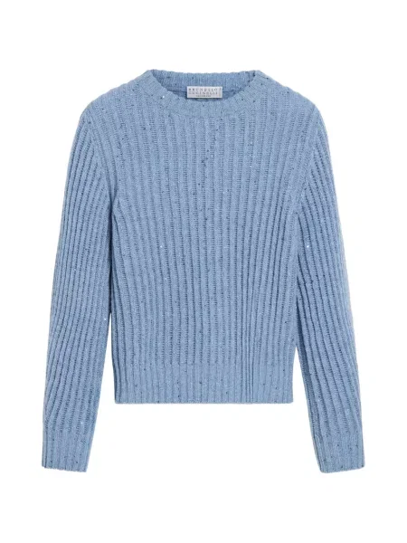 Sweter dziecięcy Brunello Cucinelli niebieski