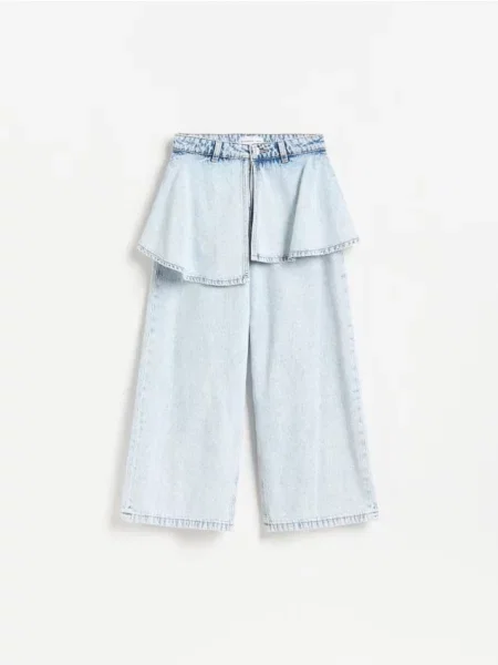 Reserved Джинси super wide leg зі спідницею синій