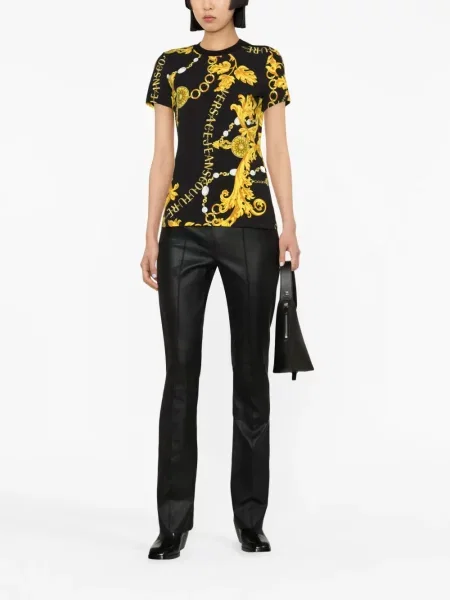 Raštuotas marškinėliai Versace Jeans Couture juoda