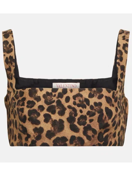 Cropp top Valentino cu imagine cu model leopard negru