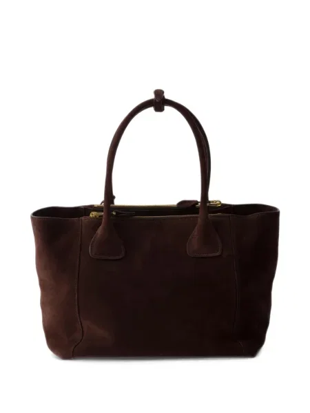Geantă shopper Prada din piele de căprioară maro
