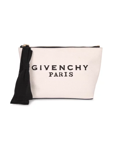 Kopertówka Givenchy z kokardką płócienna biała