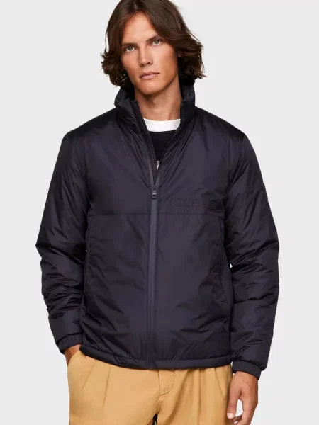 Куртка Tommy Hilfiger з коміром стійкою синя