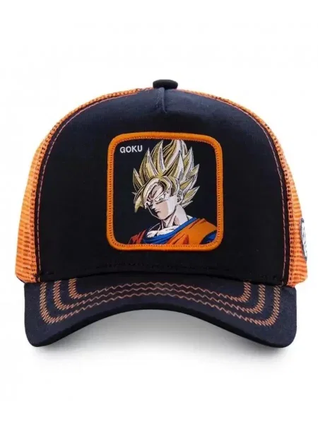 Czapka Trucker Capslab x Dragon Ball Z Goku Saiyen Czarny/Pomarańczowy czarna