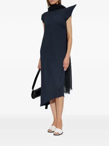 Rochie midi Issey Miyake asimetrică albastru