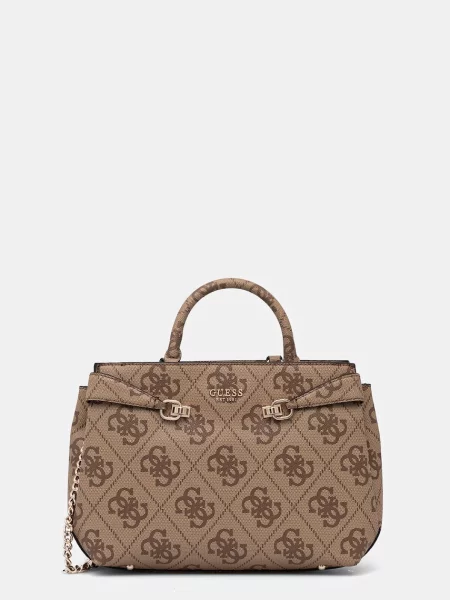 Torebka Guess z nadrukiem beżowa