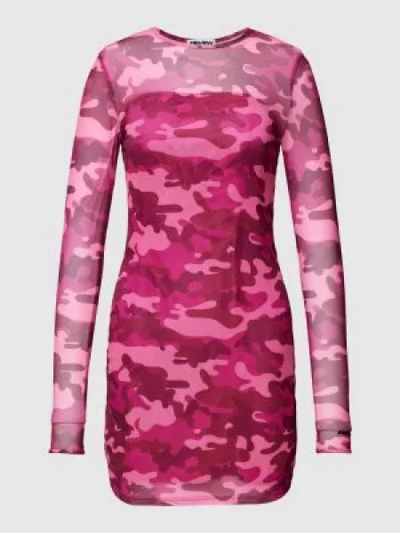 Sukienka mini z półprzezroczystym obszyciem Review Female