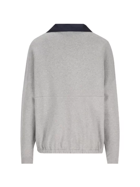 Gulerat pulover Loewe cu broderie cu cordon gri
