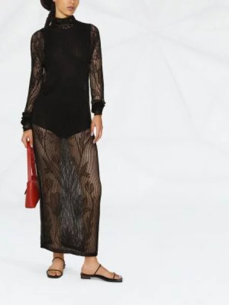 Megztas ilgas kostiumas maxi suknele Dsquared2 juoda