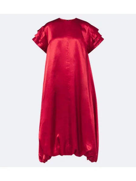 Rochie midi Noir Kei Ninomiya din satin roșu
