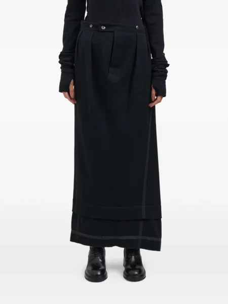 Spódnica maxi Marc Le Bihan z rozcieciem czarna