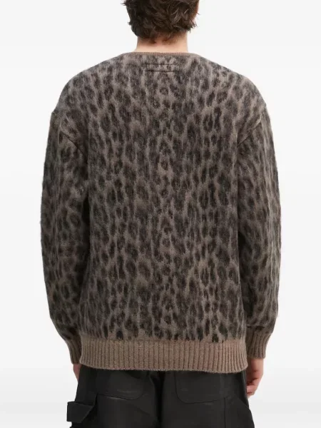 Cardigan Wacko Maria cu imagine cu model leopard maro