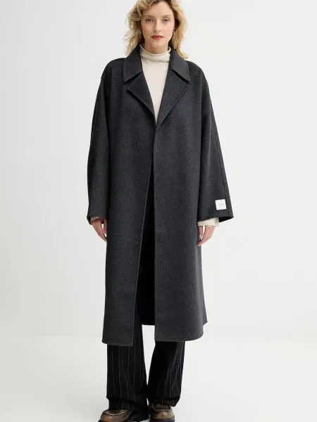 Plašč z dodatkom volne Calvin Klein siva