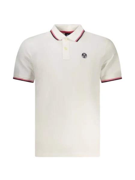 Tricou polo North Sails cu autograf alb