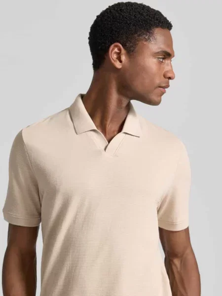 Koszulka polo o kroju regular fit z mieszanki bawełny S.oliver Red Label beżowa