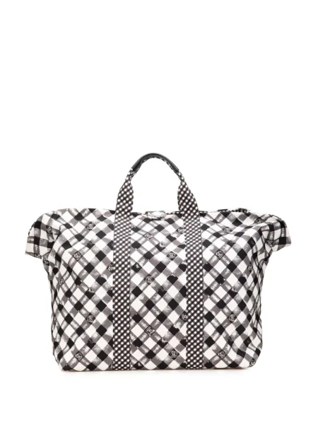 Plátěná kabelka Chanel Pre-owned s potiskem černá