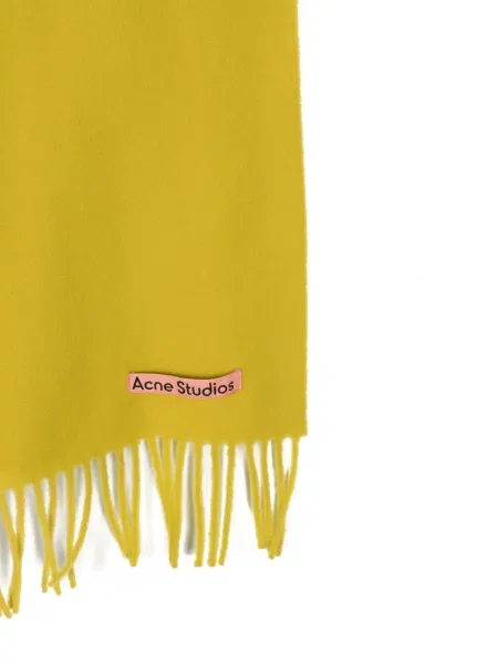 Vilnonis šalikas Acne Studios su kutais geltona