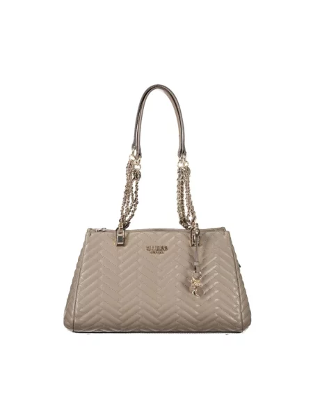 Lniana pikowana shopperka Guess szara