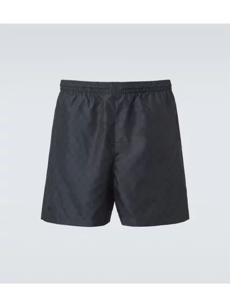 Slip de baie Gucci din poplin negru