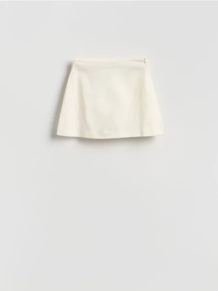 Reserved Шорти-спідниця з додаванням льону білий