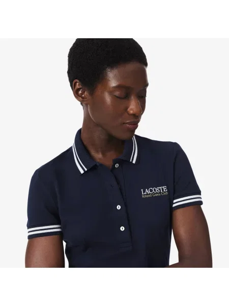 Lacoste Koszulka Polo Z Piki Z Edycji Roland-Garros niebieska