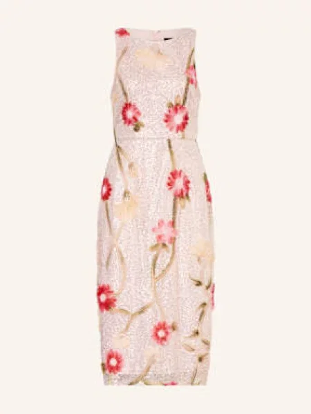 Adrianna Papell Sukienka Koktajlowa Z Cekinami I Kamykami Ozdobnymi rosegold czerwona