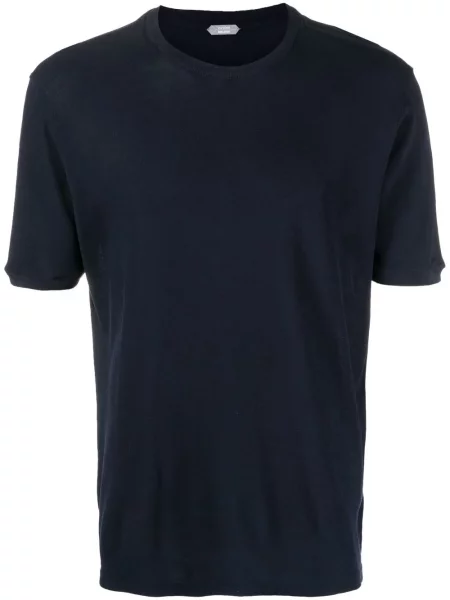 Tricou Zanone cu decolteu în U scurt albastru