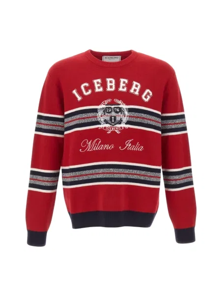 Sweter Iceberg wełniany czerwony