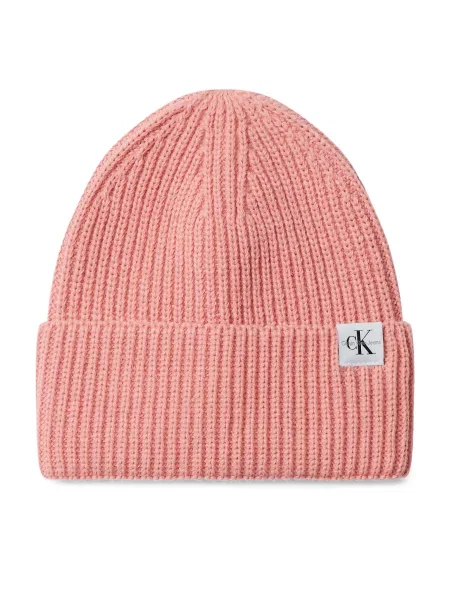 Calvin Klein Jeans Kapa Monogram Rib Beanie roza