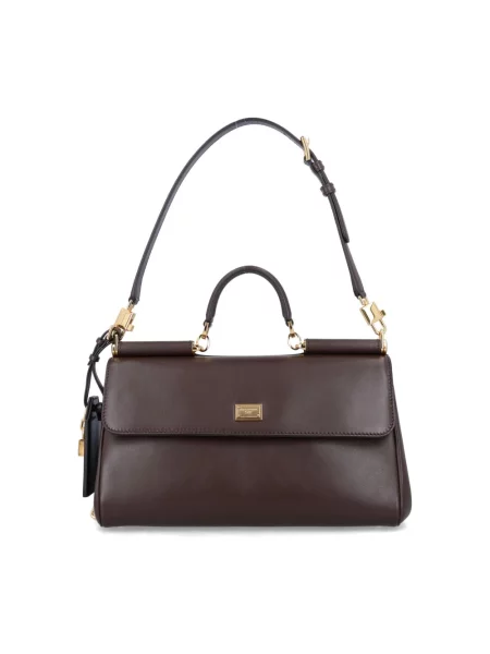 Torebka Dolce And Gabbana skórzana brązowa