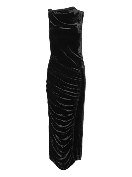 Rochie midi Rotate Birger Christensen de catifea până la genunchi de costum negru