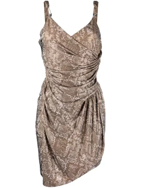 Mała sukienka mini Philipp Plein z nadrukiem garniturowa czarna