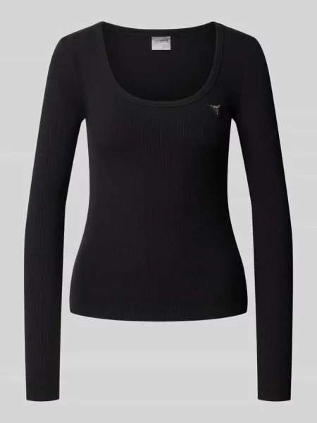 Guess longsleeve z bawełną czarna