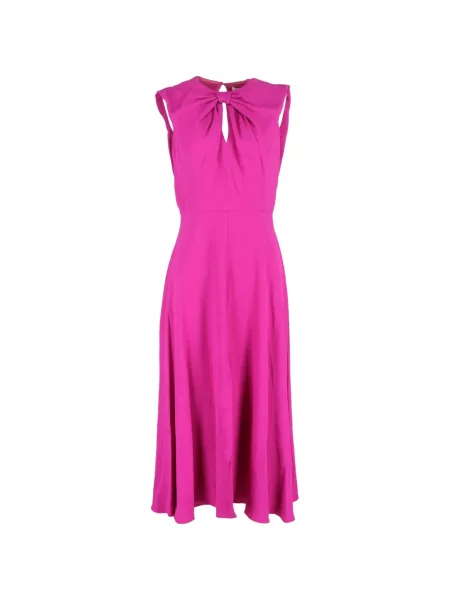 Rochie midi Saloni drapată până la genunchi de costum roz