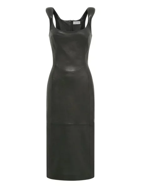 Sukienka midi Marine Serre skórzana do kolan garniturowa czarna