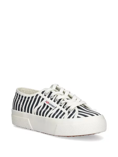 Sneakerși Superga cu dungi cu platformă albastru