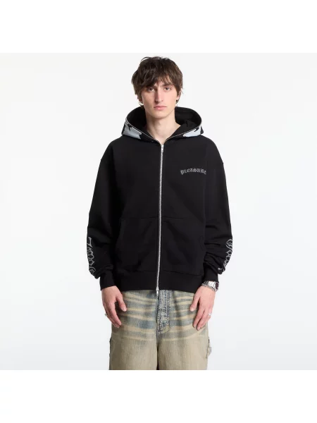 Sweatshirt PLEASURES Balaclava Zip Hoodie Black L negru