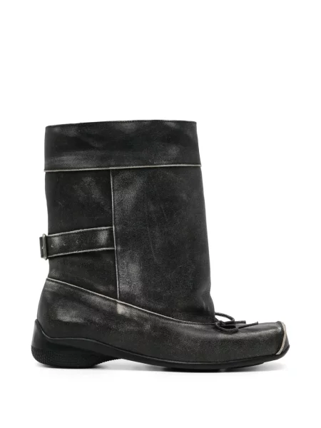 Botki Open Yy w kwiatki biker czarne