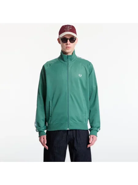 Sweatshirt Fred Perry Contrast Tape Track Jacket Green L verde