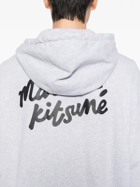 Hanorac cu glugă Maison Kitsune cu imagine gri