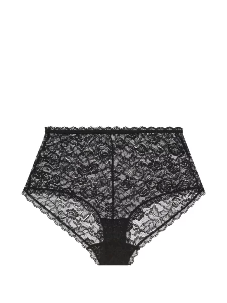 Majtki briefs Aubade w kwiatki koronkowe czarne