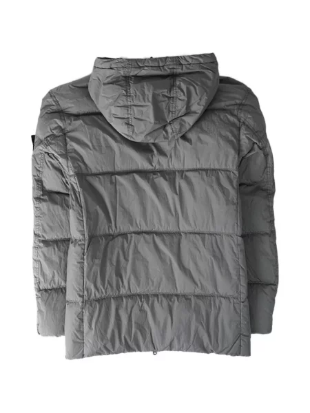 Geacă Stone Island cu glugă cu strasuri gri